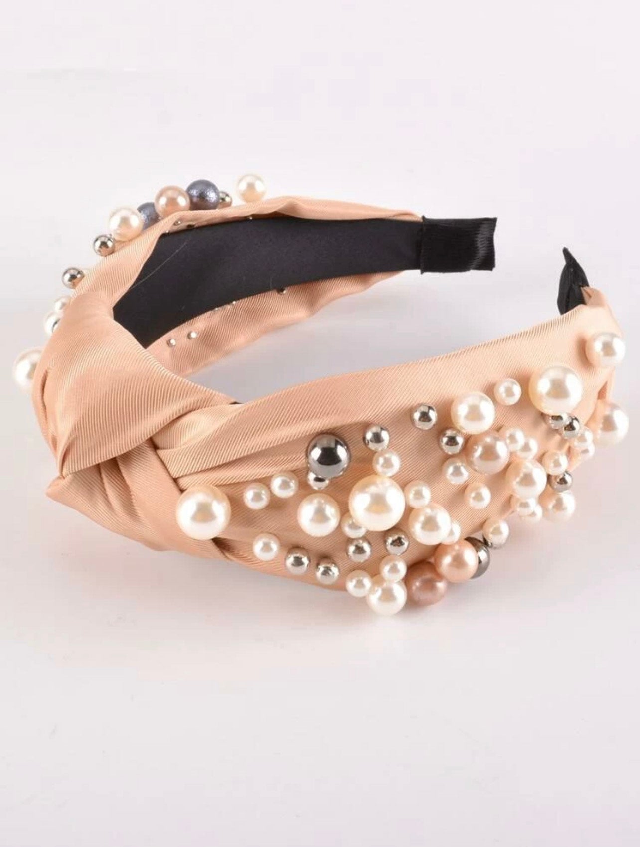 Peach Nude Pearl Hair Hoop