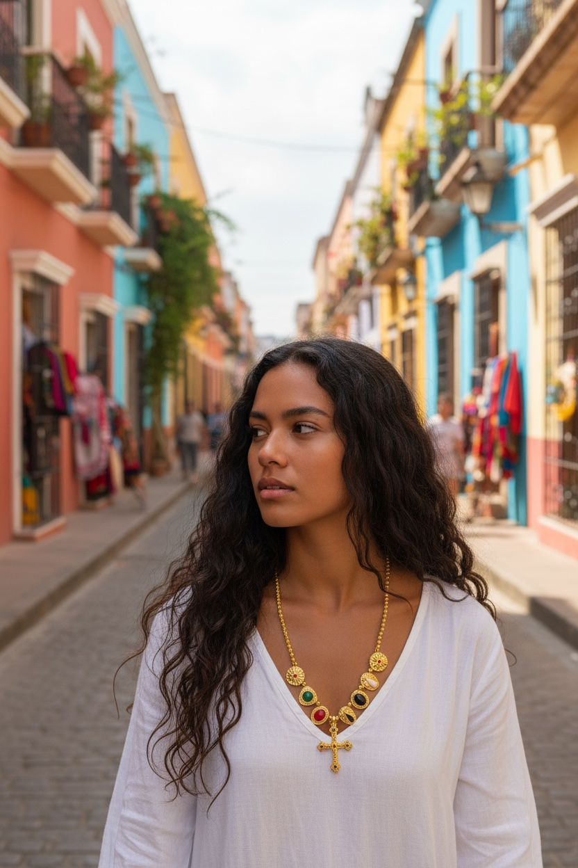 Cross colors necklace