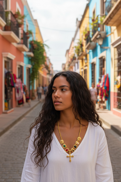 Cross colors necklace