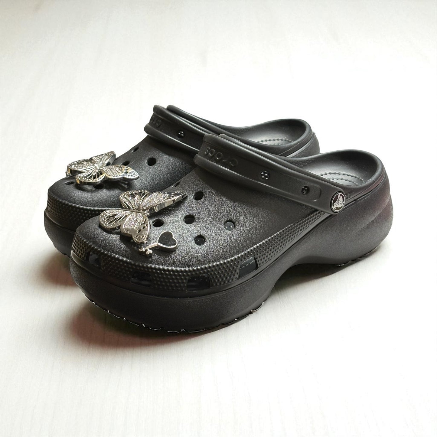 Black Butterfly Crocs