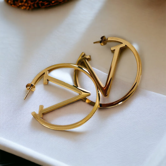 V Gold Hoops