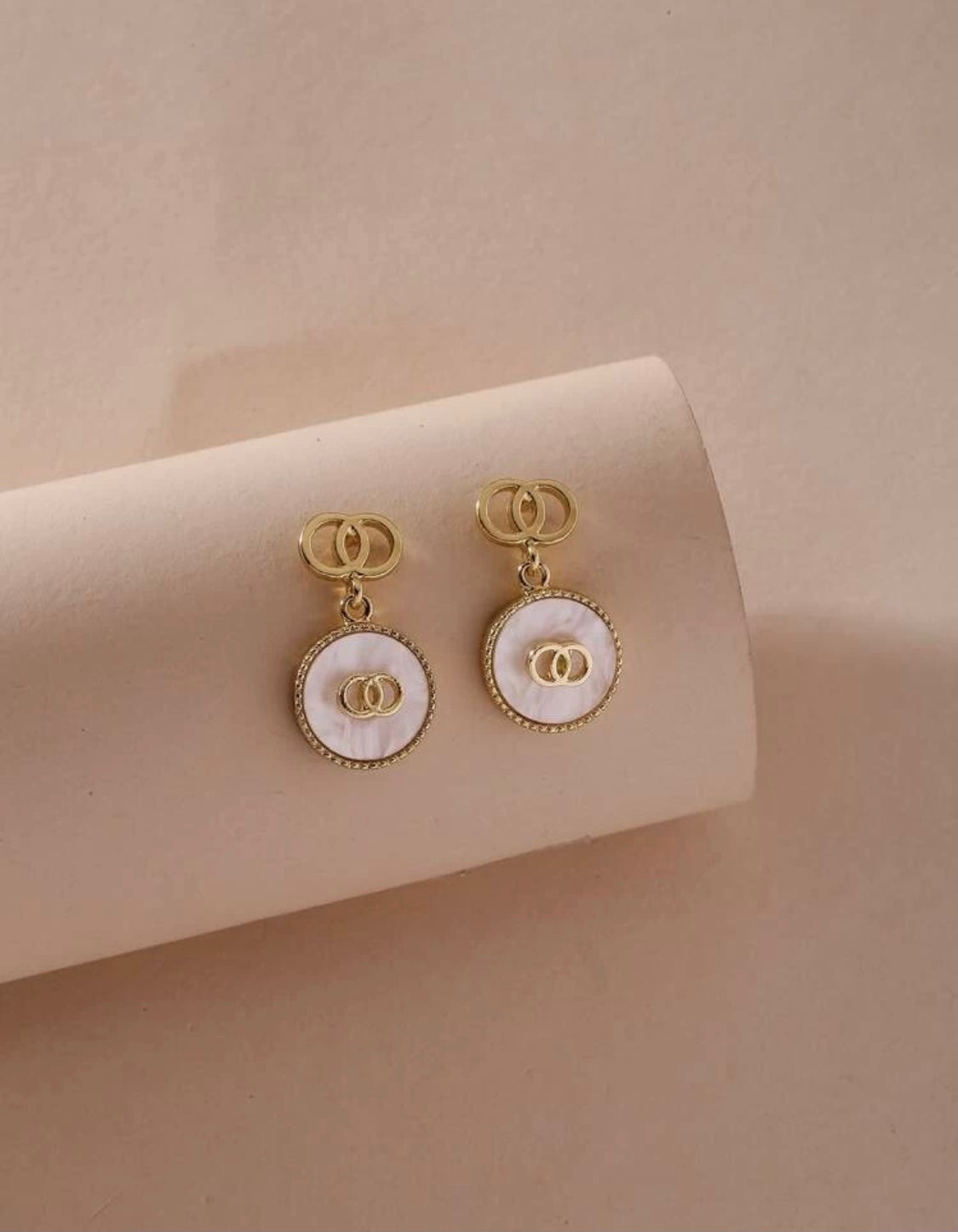 Gold charm earings